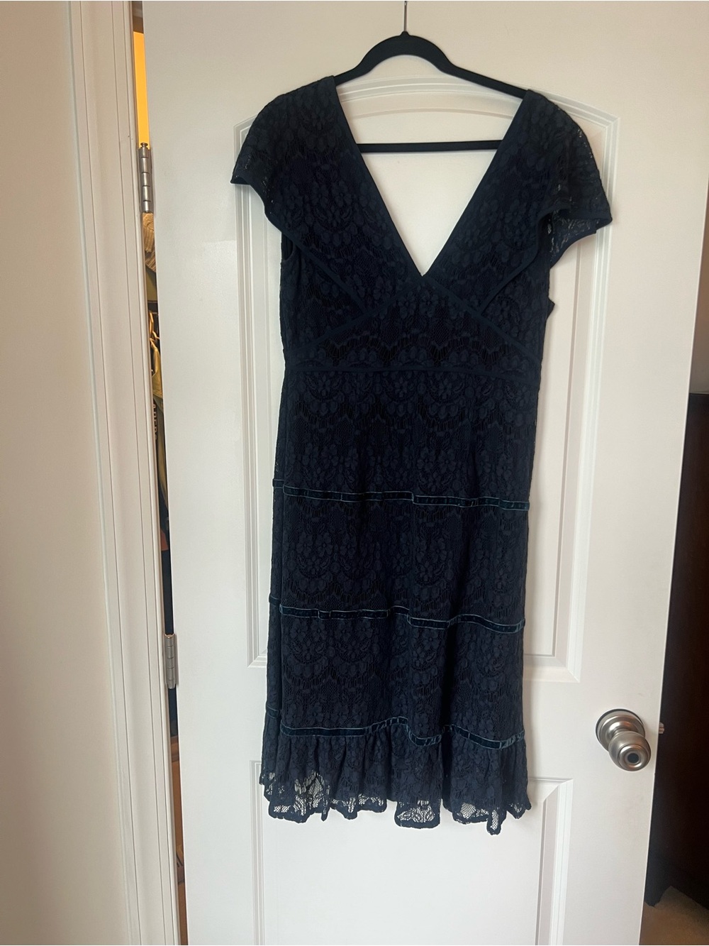 foxiedox Navy Lace V-Neck Dress